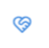 Blue heart icon on a white background