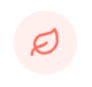 Icon of a pink leaf on a white background