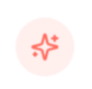 Red star icon on a light pink background